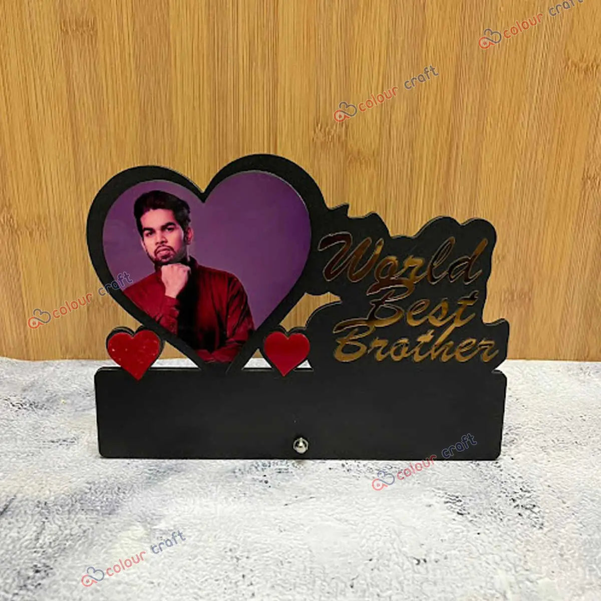 Personalized “World Best Brother” Photo Frame | Custom Raksha Bandhan Gift for Brother