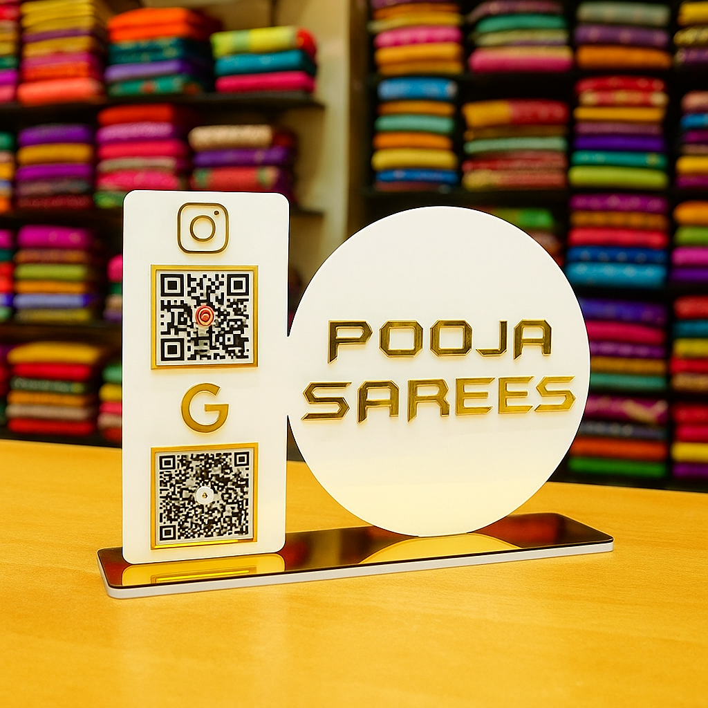 Customized QR Standy with Logo & QR Codes