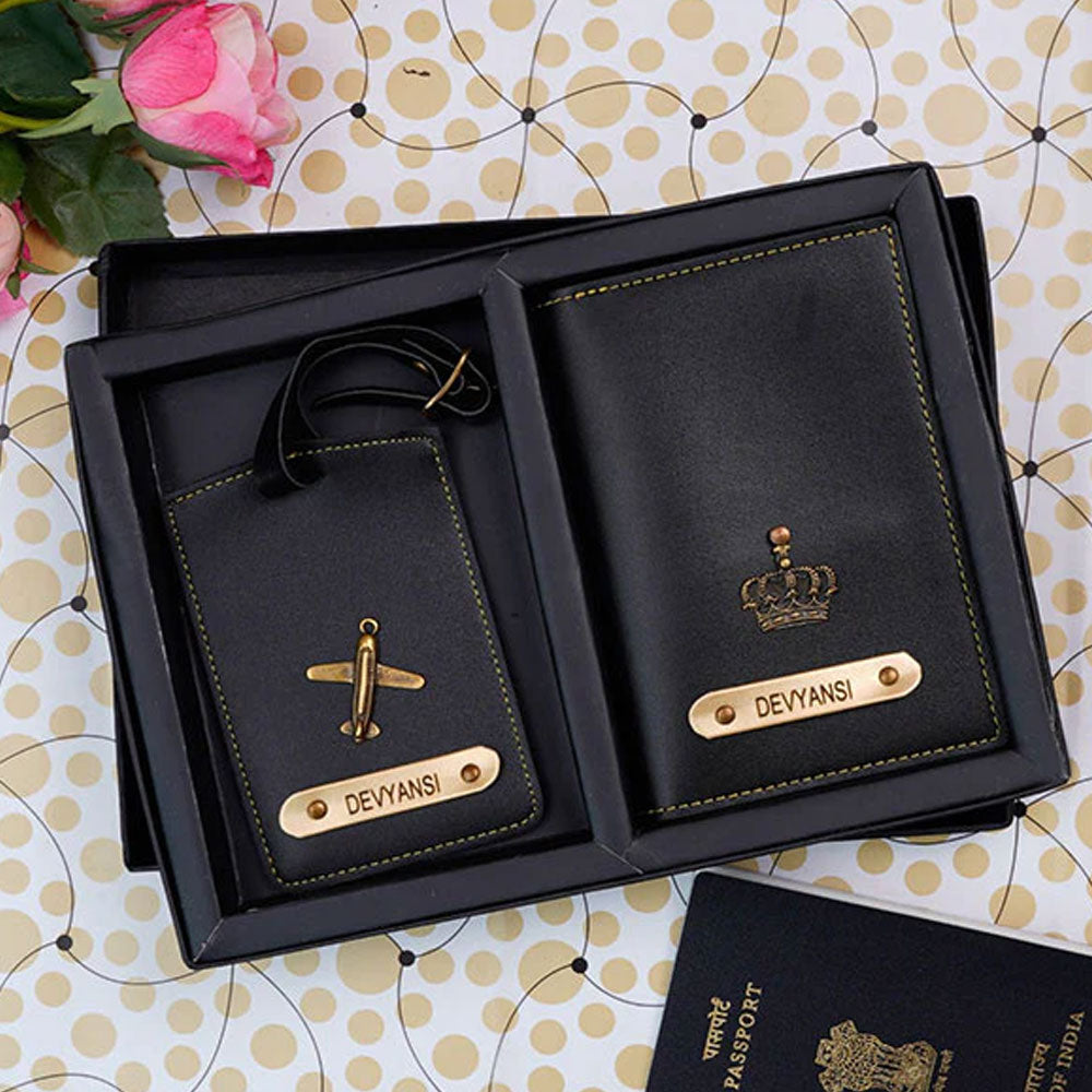 Customized Passport And Luggage Tag Combo
