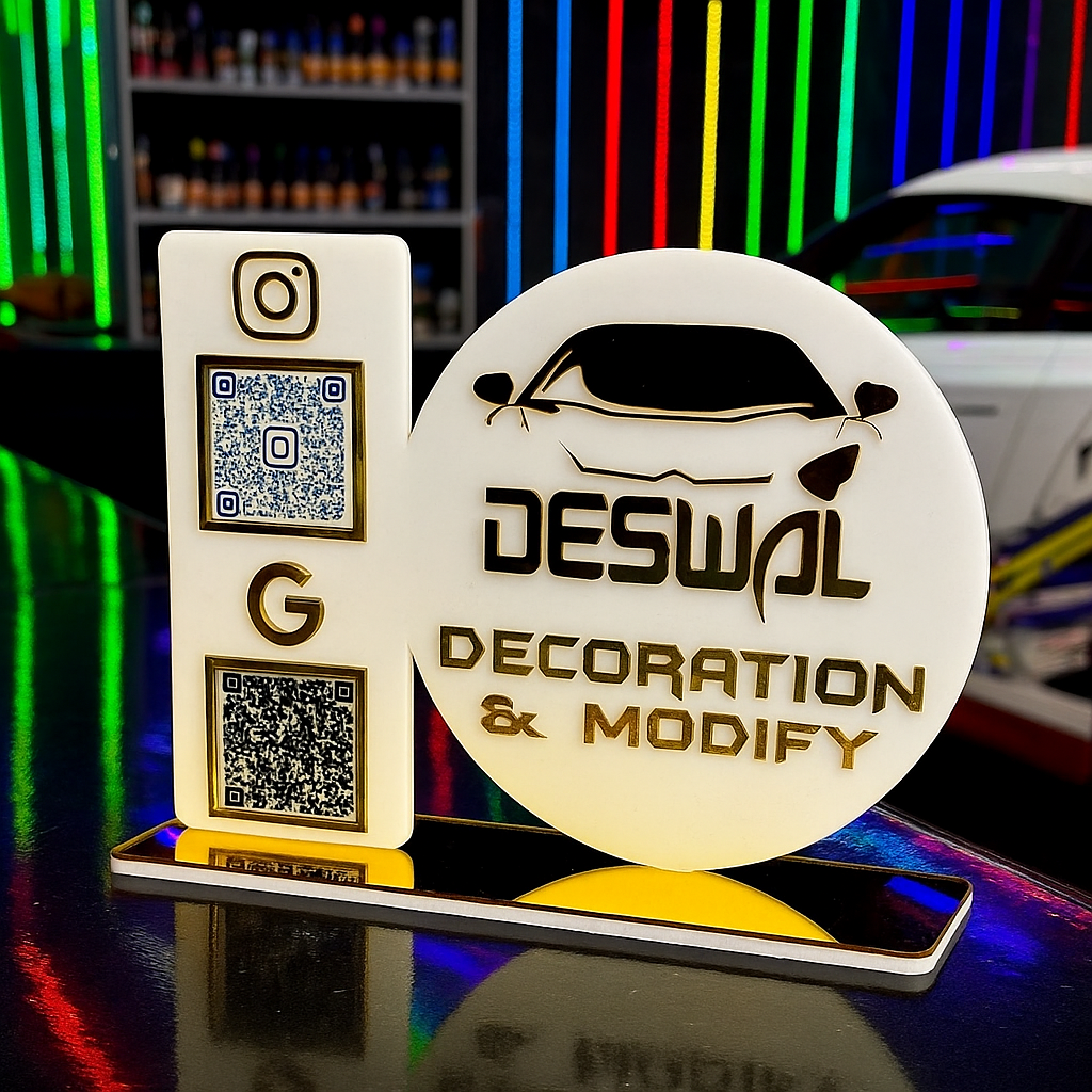 Customized QR Standy with Logo & QR Codes