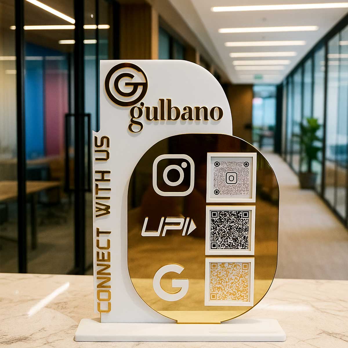 Custom QR Code Signage for Business Connectivity - Stylish & Professional Design