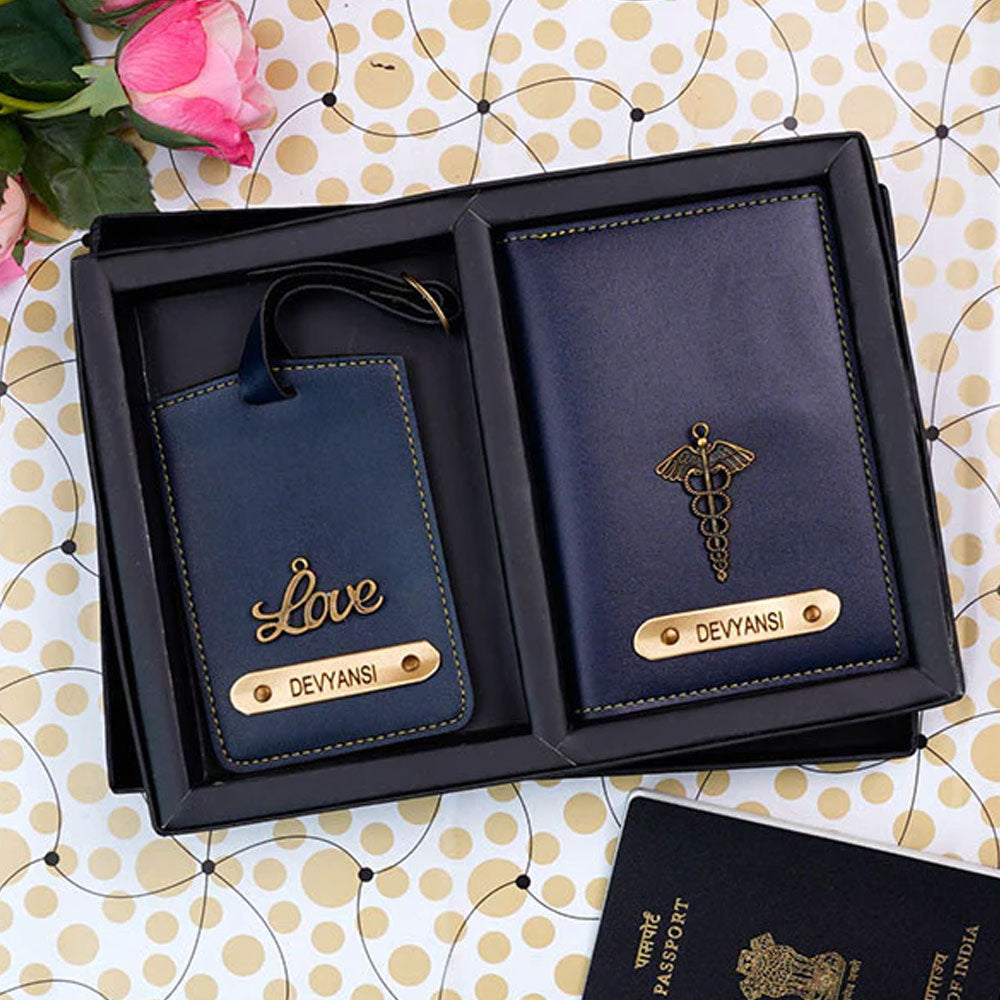 Customized Passport And Luggage Tag Combo