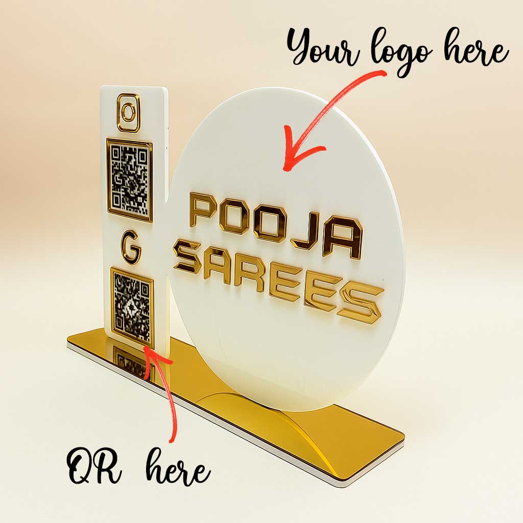 Customized QR Standy with Logo & QR Codes