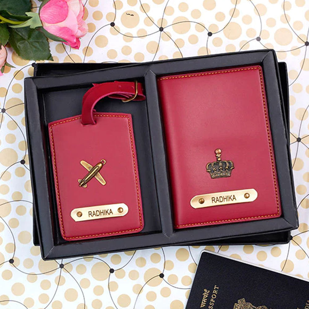 Customized Passport And Luggage Tag Combo