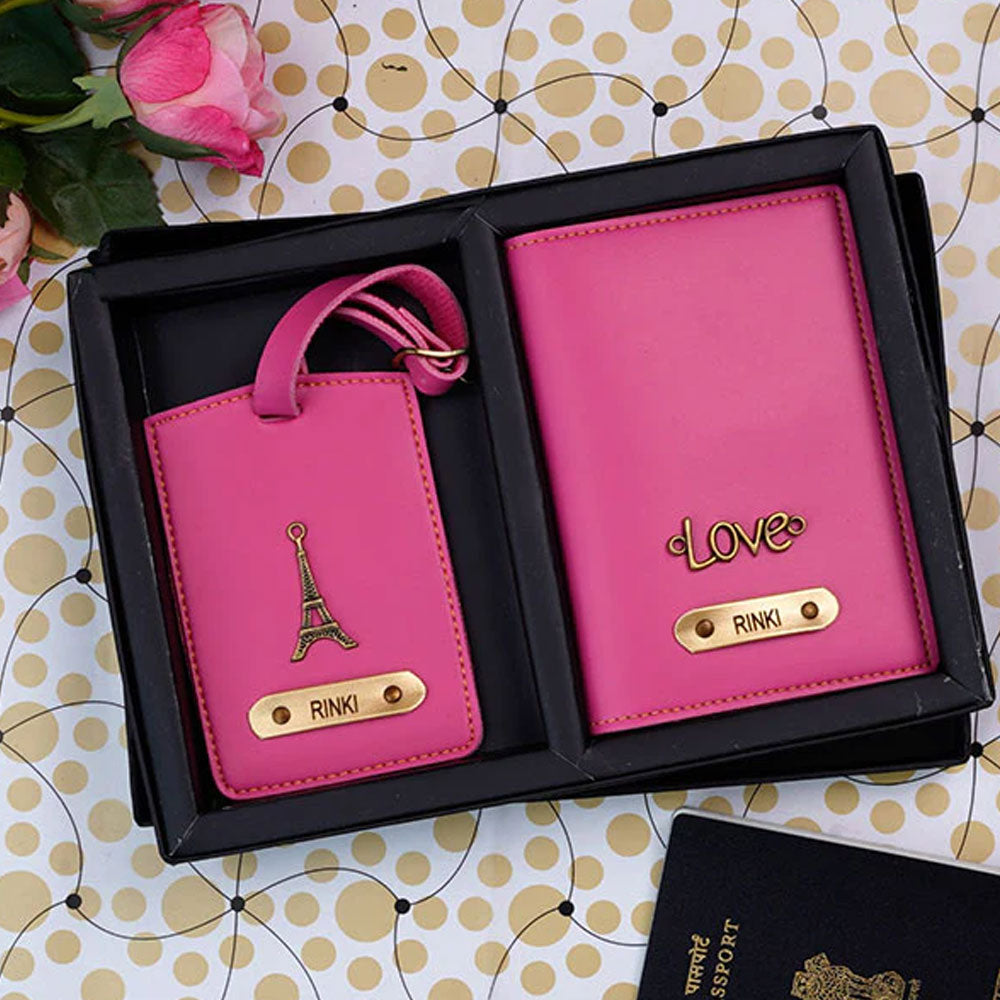 Customized Passport And Luggage Tag Combo