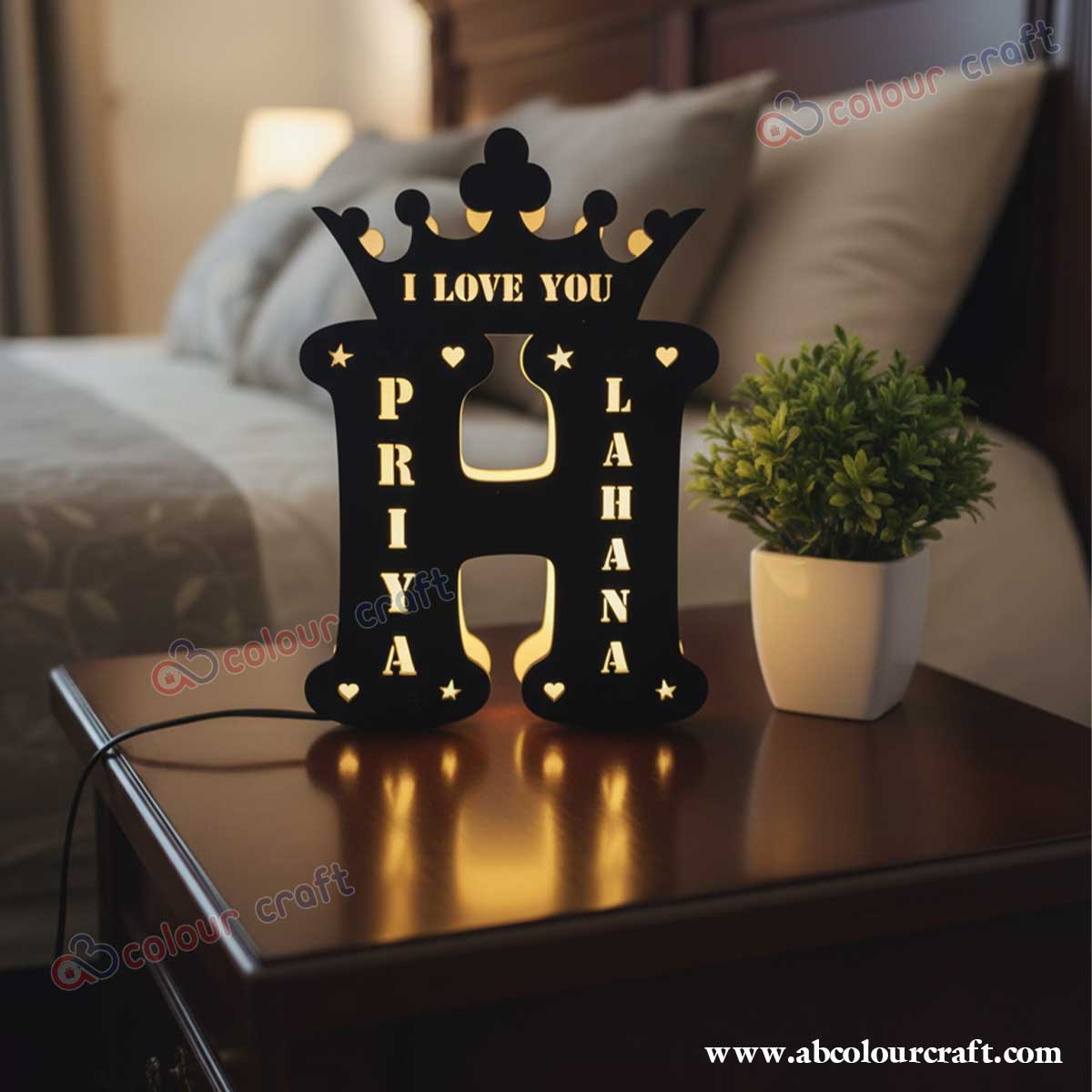 Personalized LED Initial Lamp | Custom Name & Photo Gift
