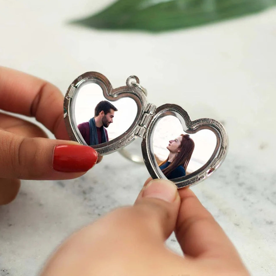 Metal Heart Photo Frame keychain
