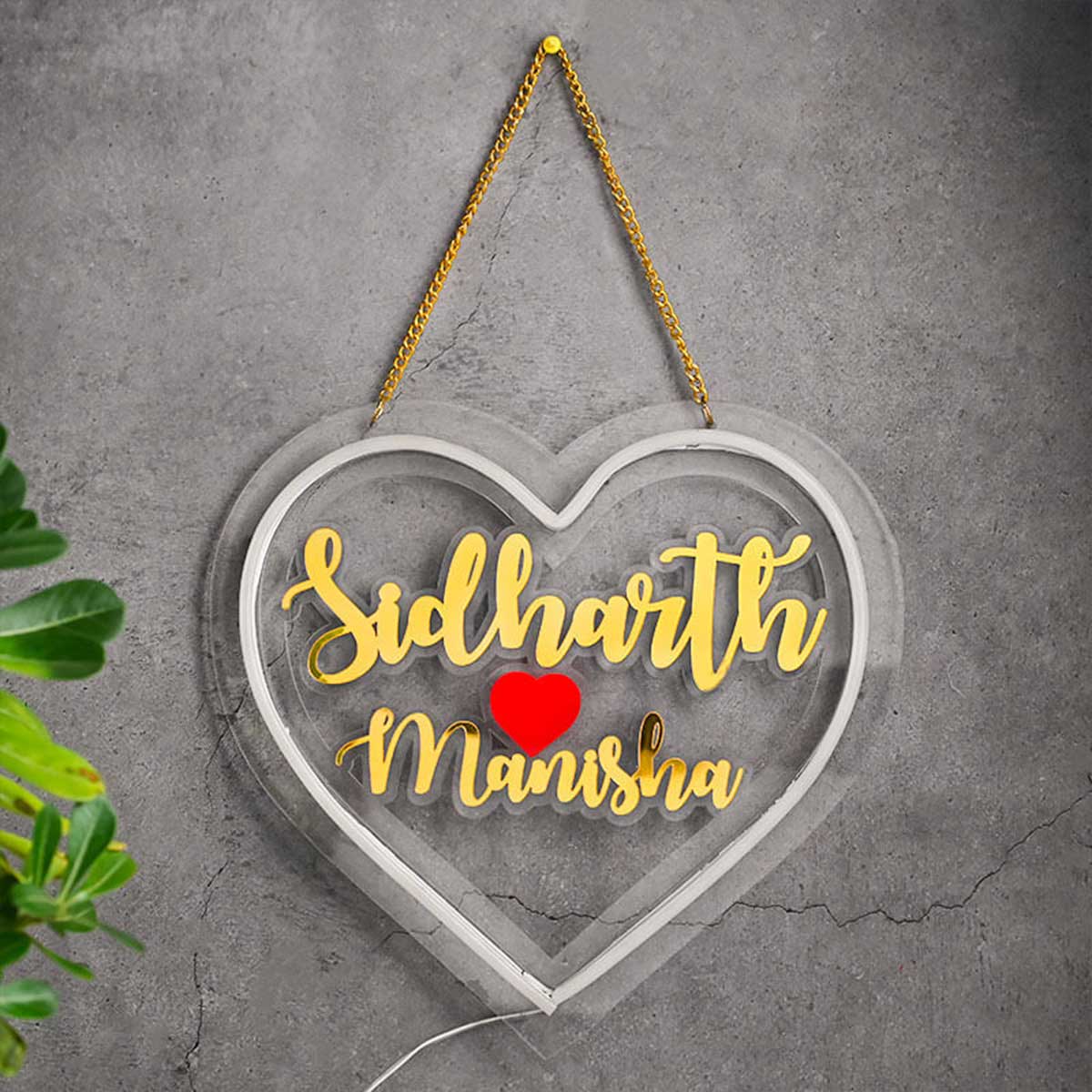 Custom Heart Shape LED Neon Name Sign for Couples | Personalized Wedding & Anniversary Wall Decor | Romantic Home Light