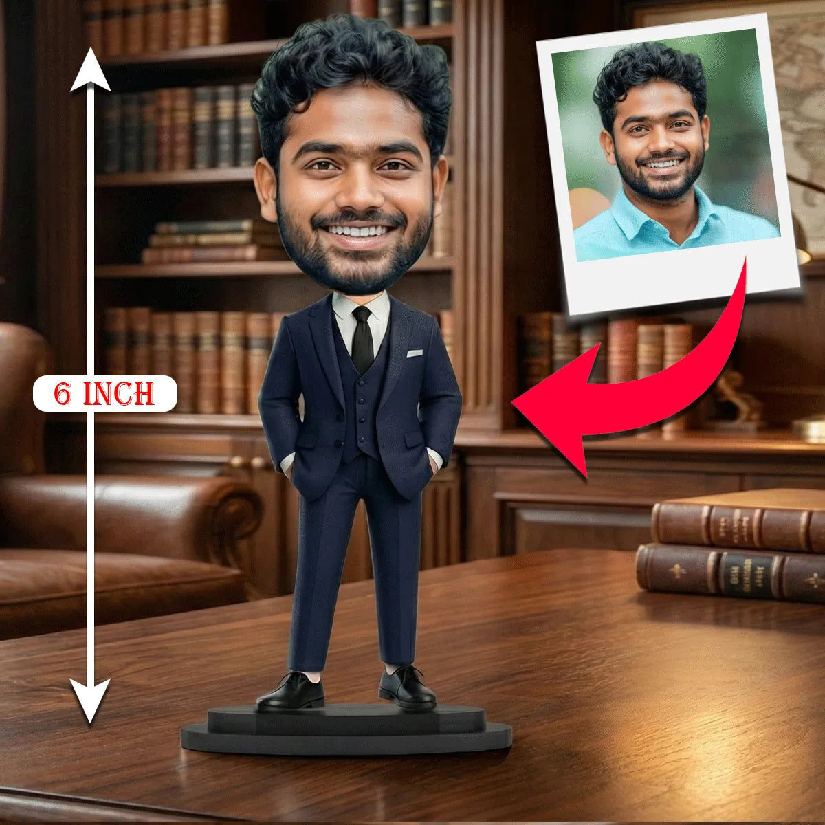 Personalized Bobblehead – Realistic Caricature in Business Suit – Premium Corporate Gift