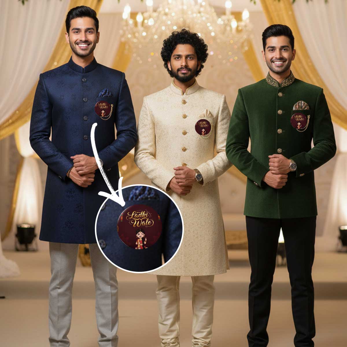 Ladki Wale Wedding Badge | Bride Side Funny Pin Badge