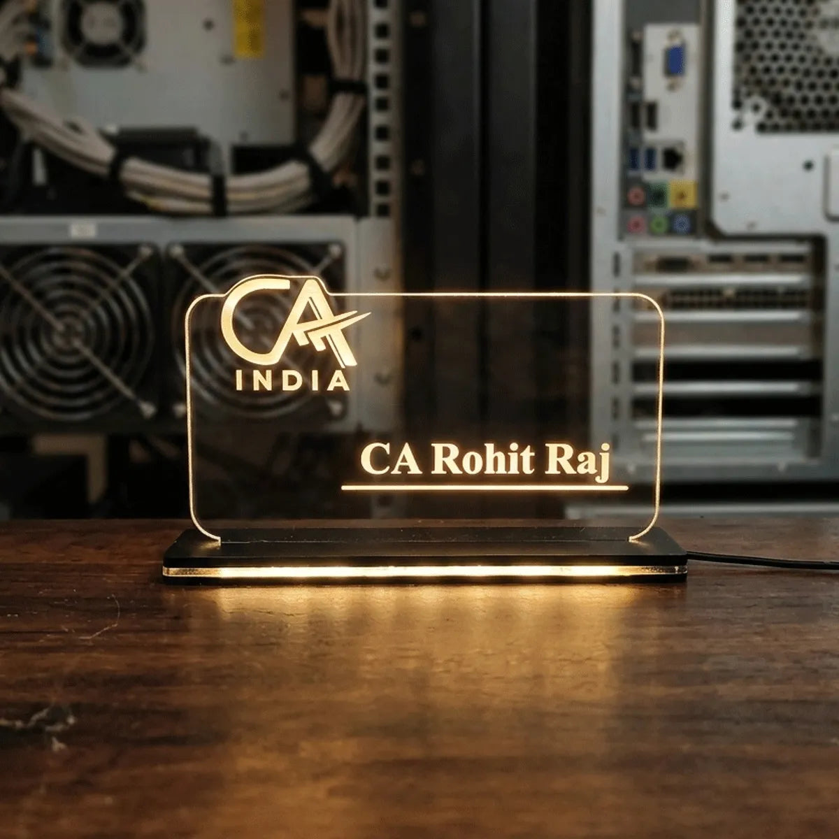 Personalized CA India LED name lamp with custom engraving
