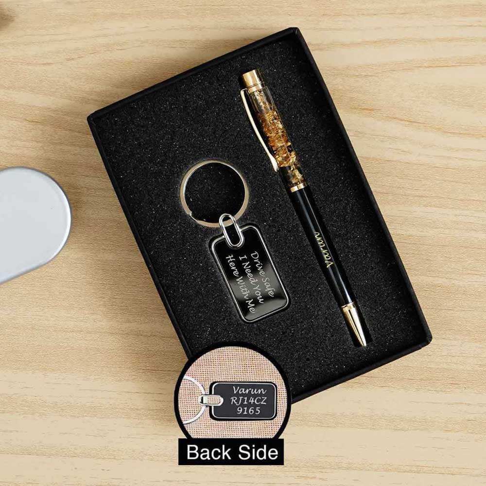 Personalized Pen and Keychain Combo Gift Set