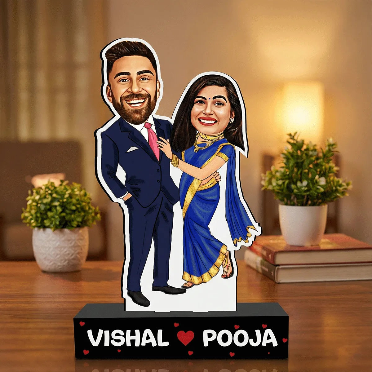 Custom Couple Caricature Standee with Names