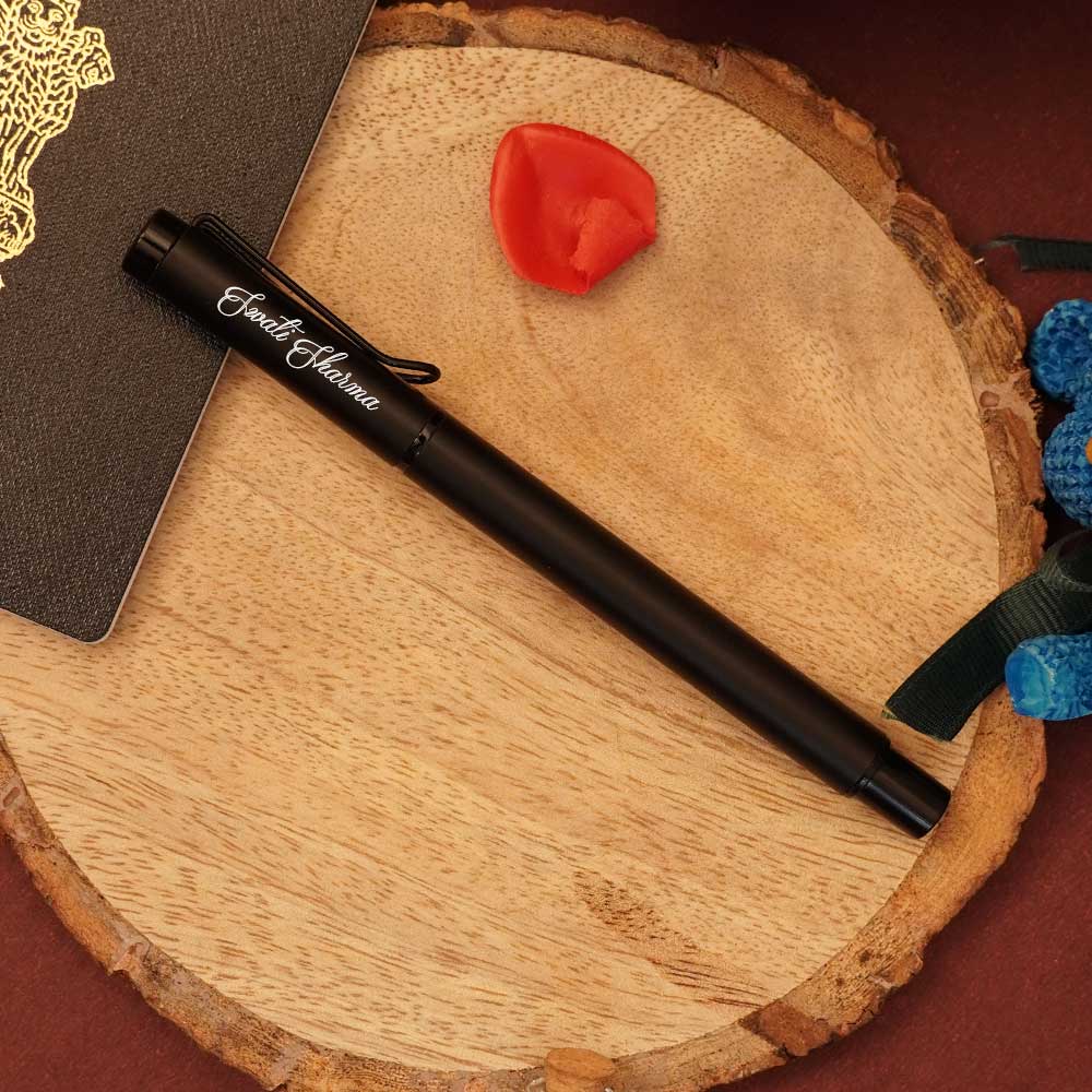 Premium Black Personalized Pen with Name Engraving
