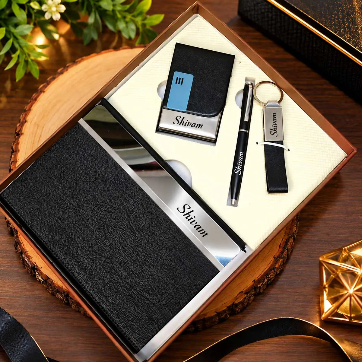 personalized diary pen keychain gift set