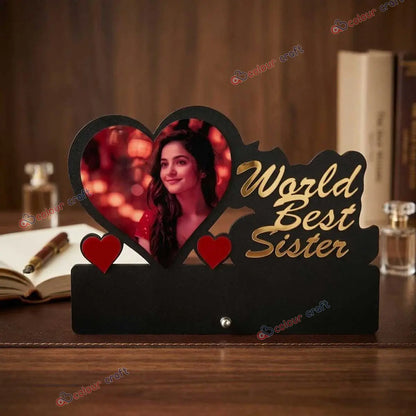 Personalized World Best Sister Photo Frame | Custom Raksha Bandhan Gift for Sister