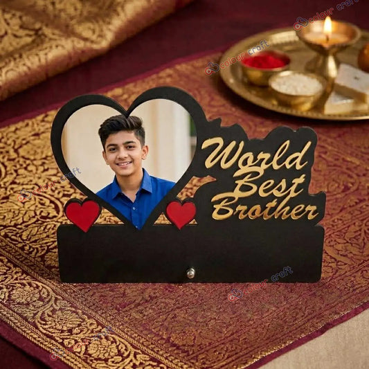 Personalized “World Best Brother” Photo Frame | Custom Raksha Bandhan Gift for Brother