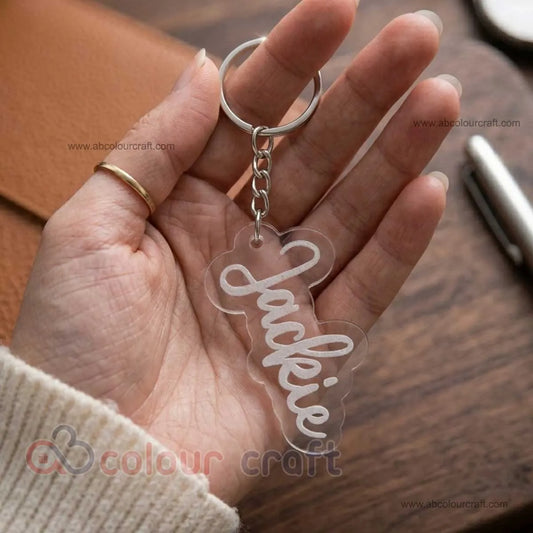 Custom Name Keychain Acrylic / Transparent Engraved Keychain