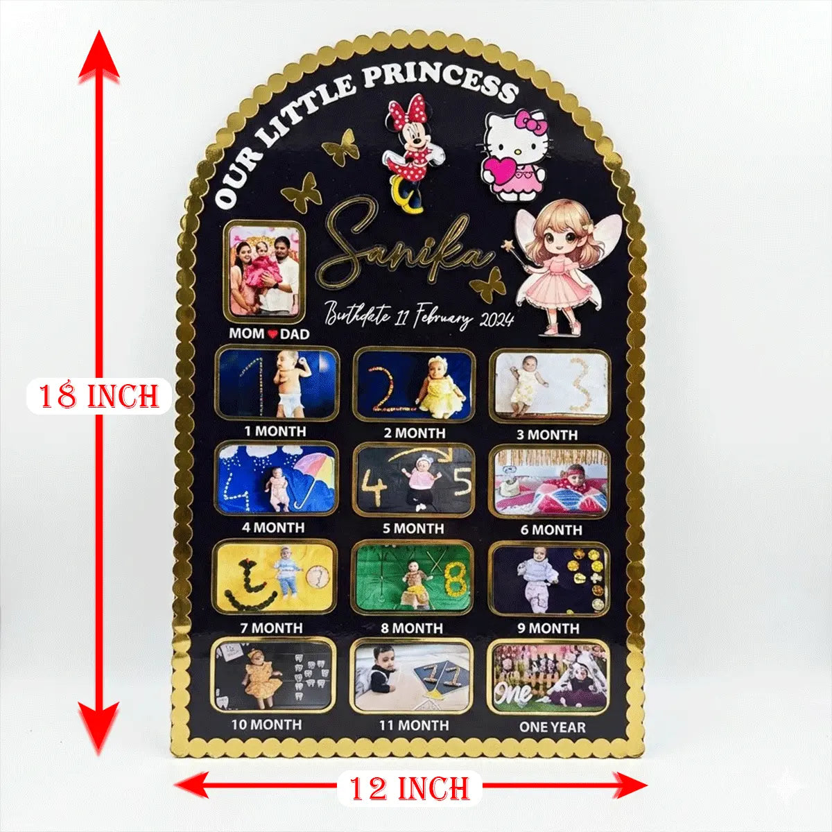 Personalized Baby Milestone Photo Board Frame / Birthday Gift for Baby