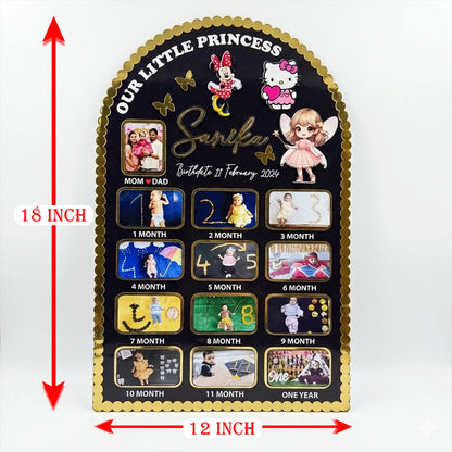 Personalized Baby Milestone Photo Board Frame / Birthday Gift for Baby