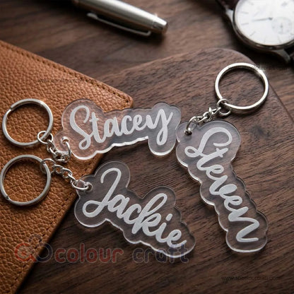 Custom Name Keychain Acrylic / Transparent Engraved Keychain