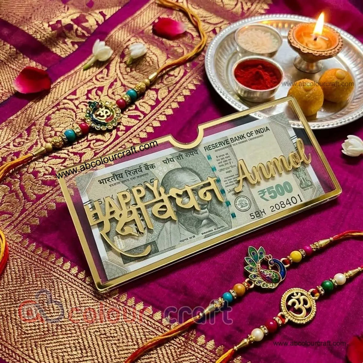 Personalized Raksha Bandhan Money Gift Frame / Happy Rakhi Cash Holder