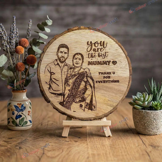 Personalized Wooden Photo Frame Engraved Plaque / Custom Photo Gift for Mom
