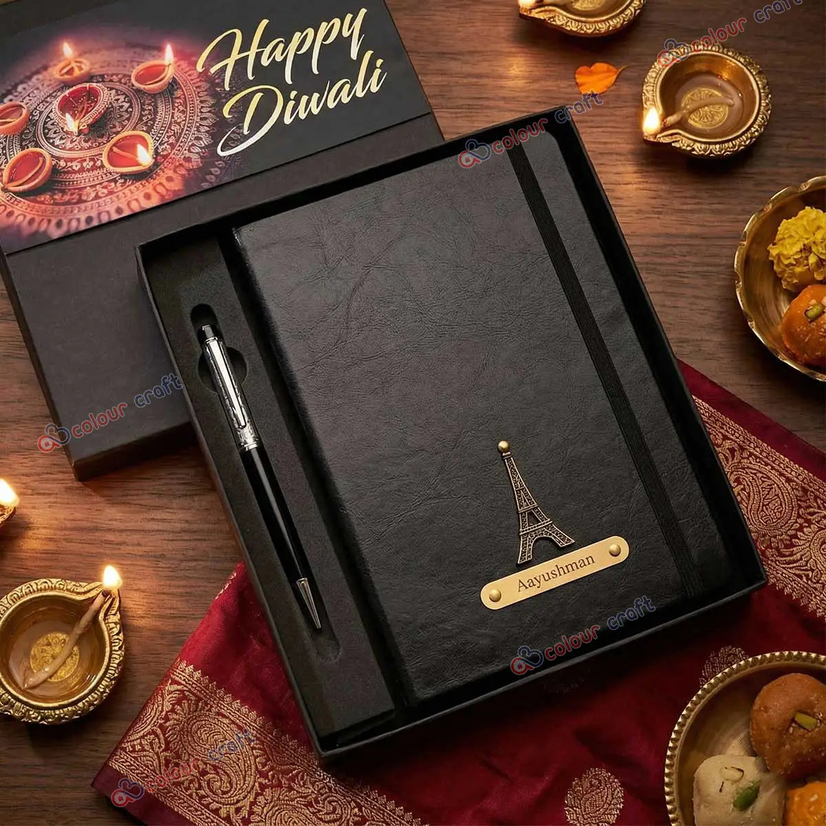 Personalized Premium Diary & Pen Gift Set – Custom Name Notebook with Luxury Pen