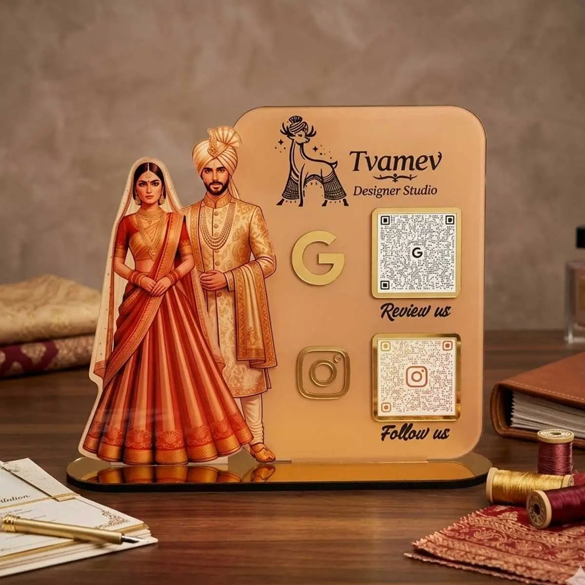 Bridal NFC QR Standee / Smart Display for Beauty Parlour & Boutique