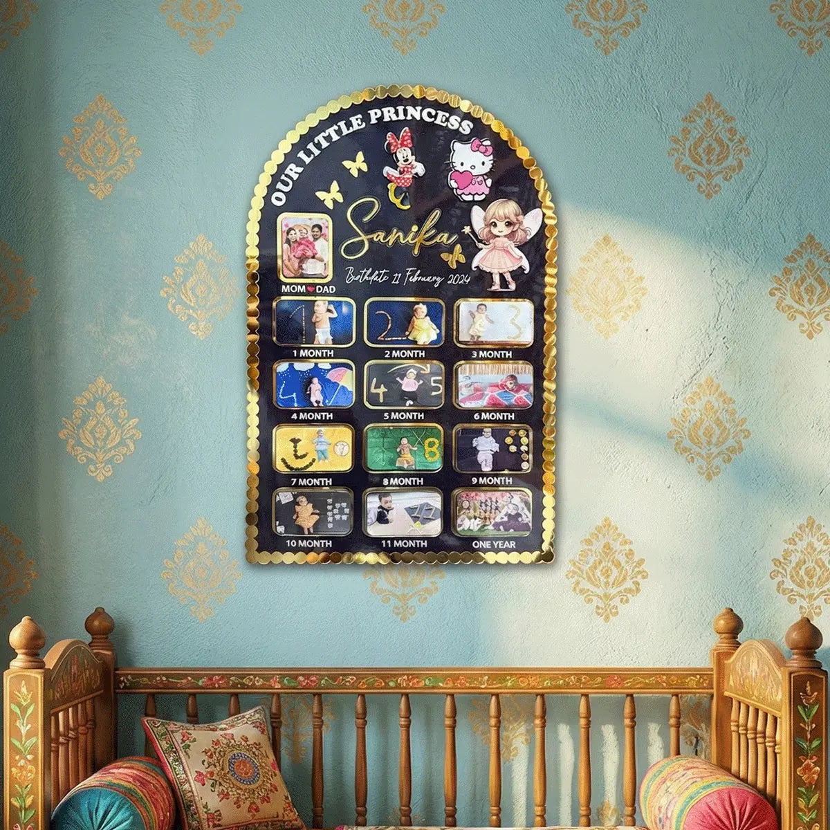 Personalized Baby Milestone Photo Board Frame / Birthday Gift for Baby