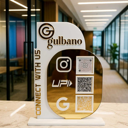 Custom QR Code Signage for Business Connectivity - Stylish & Professional Design