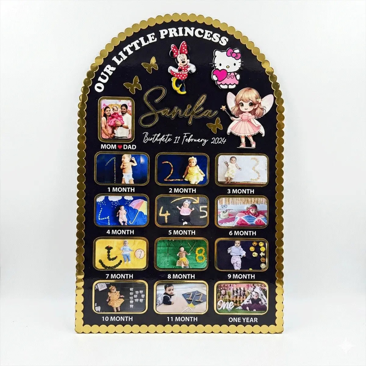 Personalized Baby Milestone Photo Board Frame / Birthday Gift for Baby