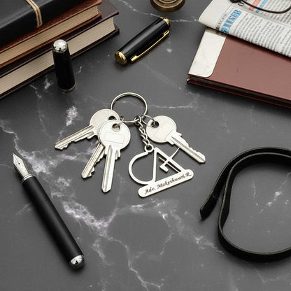 Customized Metal Keychain for CA – Personalized Gift for Chartered Accountant, Stylish Keychain with Name Engraving – A B Colour Craft