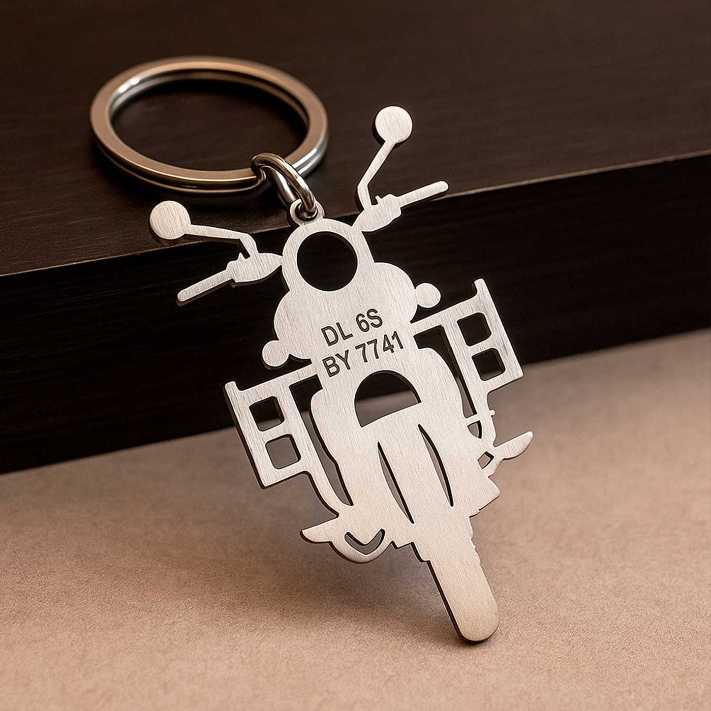 Customized Metal Bike Keychain with Number Plate | Personalized Engraved Key Ring for Bike & Car Lovers | Stylish Durable Stainless Steel Keychain