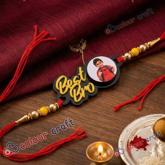 Personalized Photo Rakhi for Brother – “Best Bro” Custom Rakhi with Picture