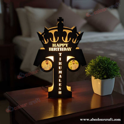 Personalized LED Initial Lamp | Custom Name & Photo Gift