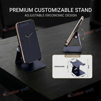 Premium Adjustable Mobile Stand with Logo | Foldable Ergonomic Phone Holder for Desk