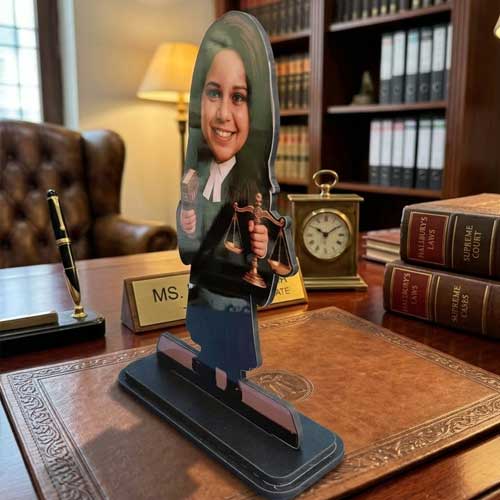 Personalized Advocate Caricature Standee / Custom Photo Gift for Advocates, Judges & Law Students