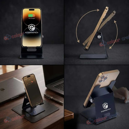 Premium Adjustable Mobile Stand with Logo | Foldable Ergonomic Phone Holder for Desk