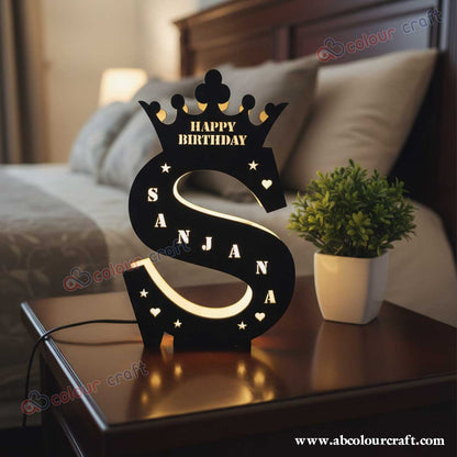 Personalized LED Initial Lamp | Custom Name & Photo Gift