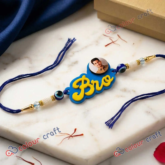 Personalized Photo Rakhi for Brother with Name “Bro” Design