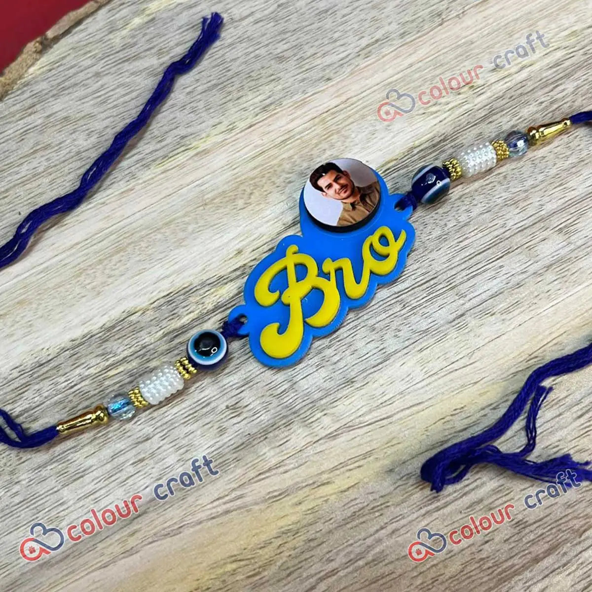 Personalized Photo Rakhi for Brother with Name “Bro” Design