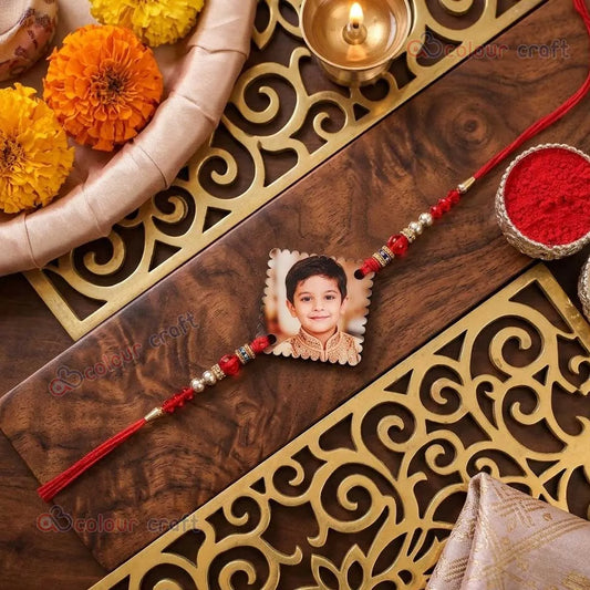 Custom Square Picture Rakhi / Personalized Photo Rakhi