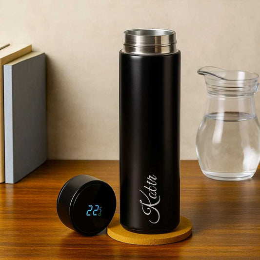 Personalized Smart Temperature Water Bottle | LED Display & Name Engraving