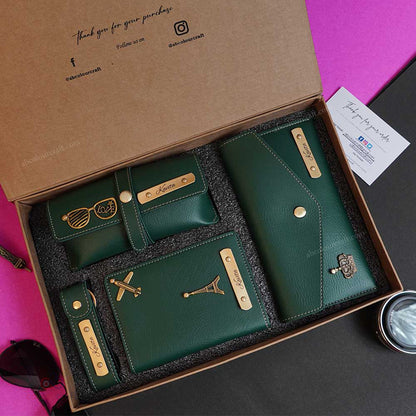 Personalized Leather Wallets & Gift Sets | Ladies 4 in 1 Combo Set