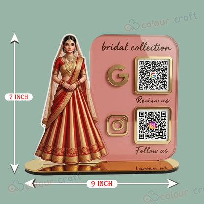 Bridal NFC QR Standee / Smart Display for Beauty Parlour & Boutique