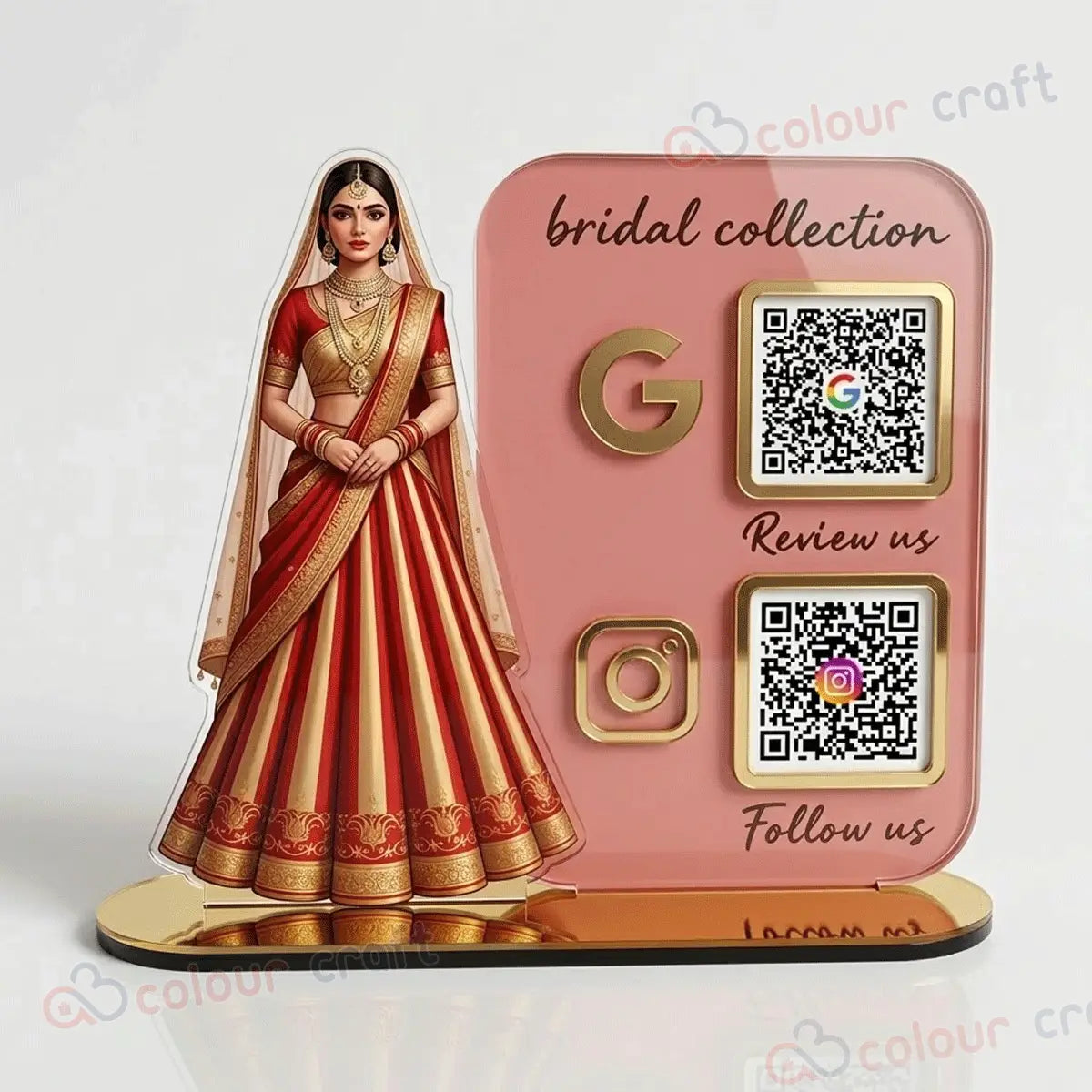 Bridal NFC QR Standee / Smart Display for Beauty Parlour & Boutique
