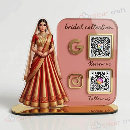 Bridal NFC QR Standee / Smart Display for Beauty Parlour & Boutique
