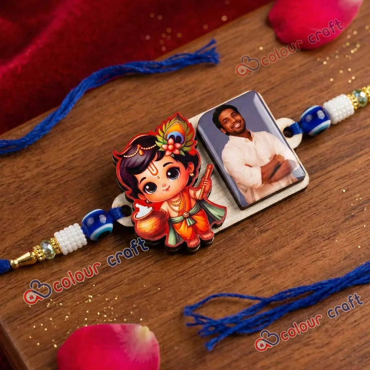 Personalized Photo Rakhi with Cute Bal Krishna Design
