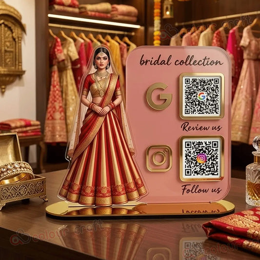 Bridal NFC QR Standee / Smart Display for Beauty Parlour & Boutique
